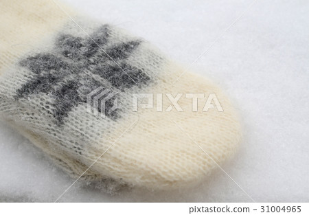Winter Mitten on Snowy Surface Winter Mitten on Snowy Surface 31004965