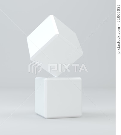 3d white cubes isolated on background. 3d 31005053