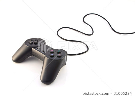 black game controller isolated on white background black game controller isolated on white background 31005284
