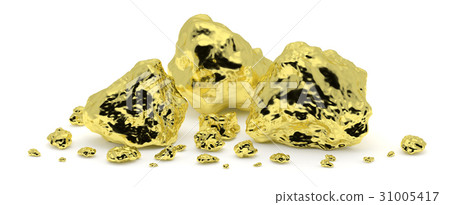 Golden nuggets isolated on white background Golden nuggets isolated on white background 31005417