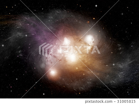 Stars, dust and gas nebula in a far galaxy Stars, dust and gas nebula in a far galaxy 31005815