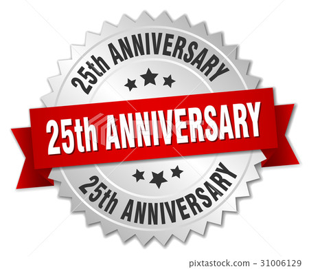 25th anniversary round isolated silver badge 31006129