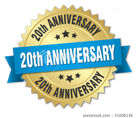 20th anniversary round isolated gold badge 20th anniversary round isolated gold badge 31006136