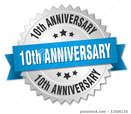 10th anniversary round isolated silver badge 10th anniversary round isolated silver badge 31006138