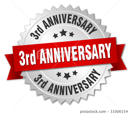 3rd anniversary round isolated silver badge 3rd anniversary round isolated silver badge 31006154
