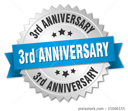 3rd anniversary round isolated silver badge 31006155