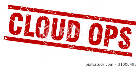 square grunge red cloud ops stamp 31006495
