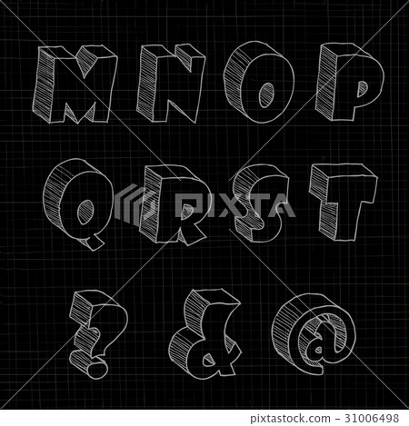 3D hand drawn uppercase alphabets and notations 3D hand drawn uppercase alphabets and notations 31006498