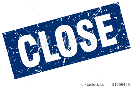 square grunge blue close stamp square grunge blue close stamp 31006499