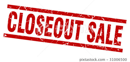 square grunge red closeout sale stamp 31006500