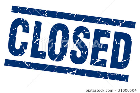 square grunge blue closed stamp 31006504