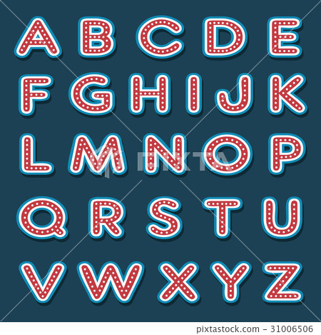 Alphabet letters with white bulb decoration Alphabet letters with white bulb decoration 31006506