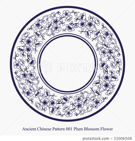 Ancient Chinese Pattern of Plum Blossom Flower 31006509
