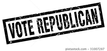 square grunge black vote republican stamp 31007287