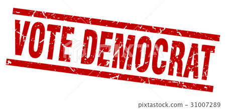 square grunge red vote democrat stamp square grunge red vote democrat stamp 31007289