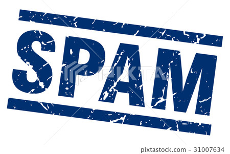 square grunge blue spam stamp 31007634