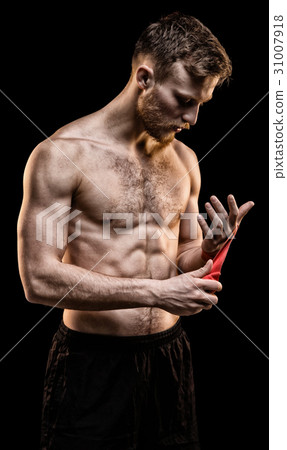 Fighter man with boxing bandages Fighter man with boxing bandages 31007918