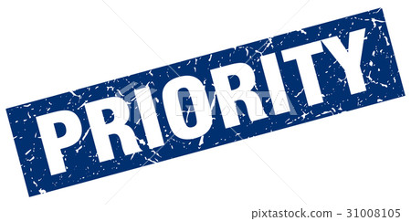 square grunge blue priority stamp - Stock Illustration [31008105] - PIXTA