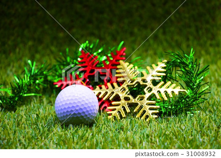 Golf ball with Christmas ornament Golf ball with Christmas ornament 31008932