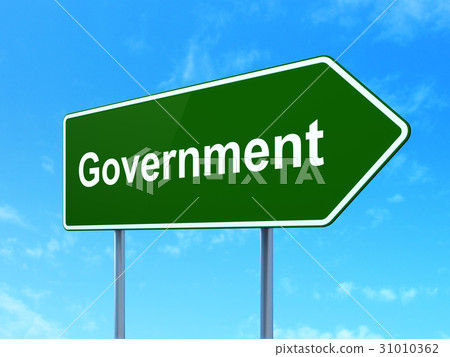 Politics concept: Government on road sign Politics concept: Government on road sign 31010362