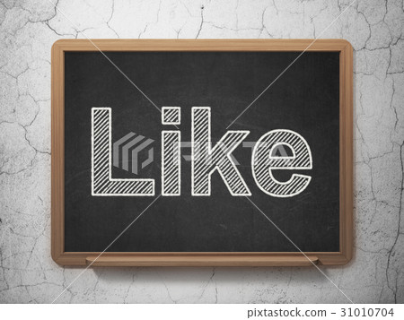 Social network concept: Like on chalkboard 31010704