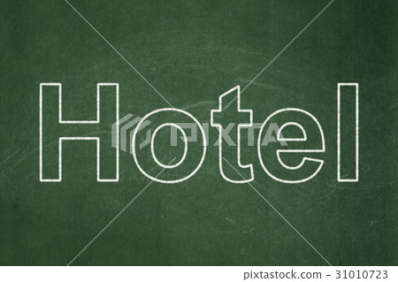 Travel concept: Hotel on chalkboard background 31010723