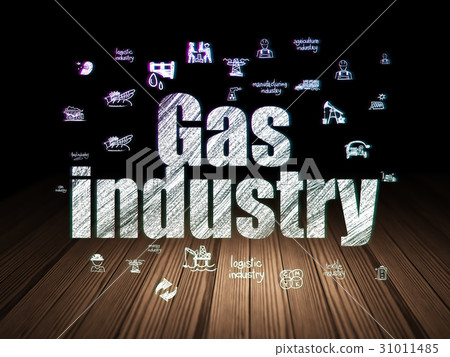 Manufacuring concept: Gas Industry in grunge dark 31011485