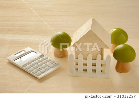 Building block house passbook and calculator tree back Building block house passbook and calculator tree back 31012257