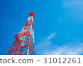 Mobile phone base station tower in blue sky. 31012261