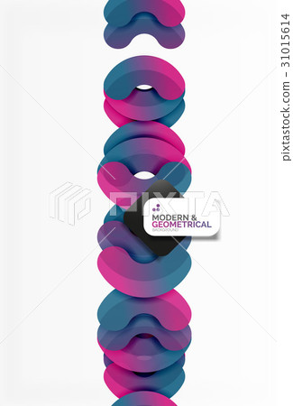 Abstract color geometric round shapes on white 31015614