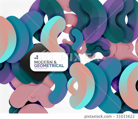 Abstract color geometric round shapes on white 31015622