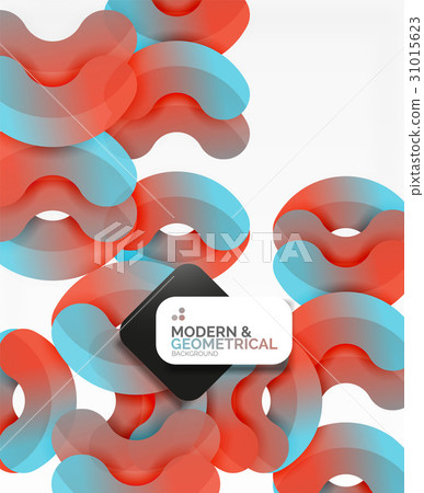 Abstract color geometric round shapes on white 31015623