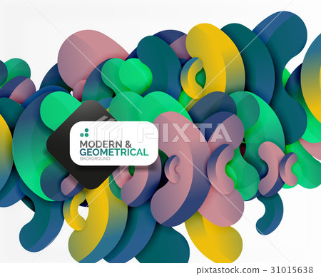 Abstract color geometric round shapes on white 31015638