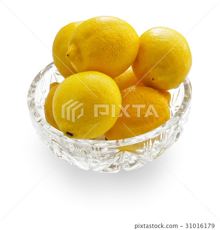 Lemons in crystal bowl Lemons in crystal bowl 31016179