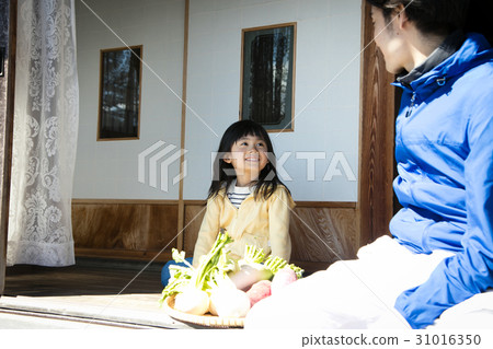 A family relaxing in the countryside living side 31016350