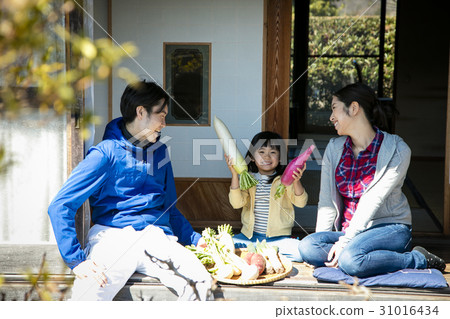 A family relaxing in the countryside living side A family relaxing in the countryside living side 31016434