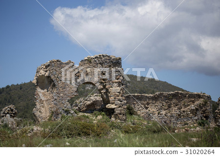 ruins of ancient Antiochia ad Cragum in mountains ruins of ancient Antiochia ad Cragum in mountains 31020264