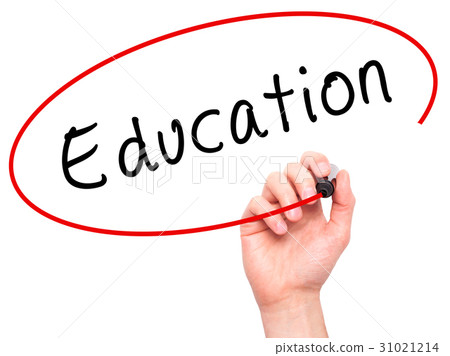 Man Hand writing Education with black marker on  31021214