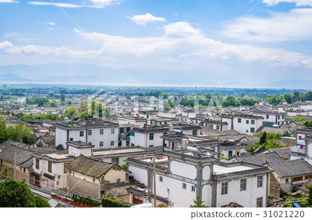 Bird eye view of Dali Old Town in Yunnan, China 31021220