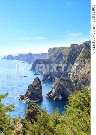 Sanriku Reconstruction National Park Iwate prefecture Kitayamasaki cliff walled landscape 31021905