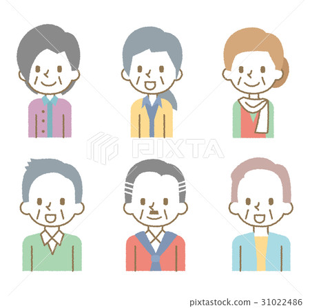 Senior middle-aged [Simple character series] 31022486