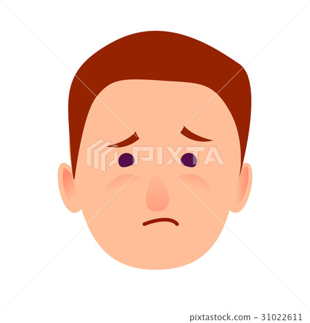 Sorrowful Face Emotion on Man-child Close-up Icon 31022611