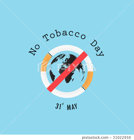 World map icon and Quit Tobacco sign. 31022938