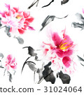 Beautiful seamless pattern with pink peonies 31024064