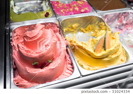 various flavors of gelato in italy. Creamy Italian 31024334