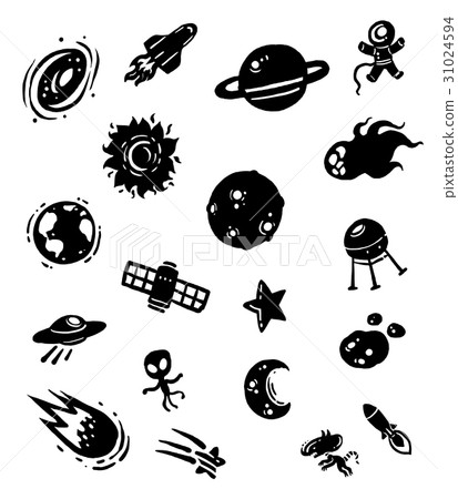 Silhouette space icon, Doodle vector icon. 31024594