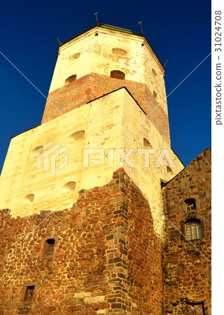 Detail of Vyborg Castle in sunset light 31024708