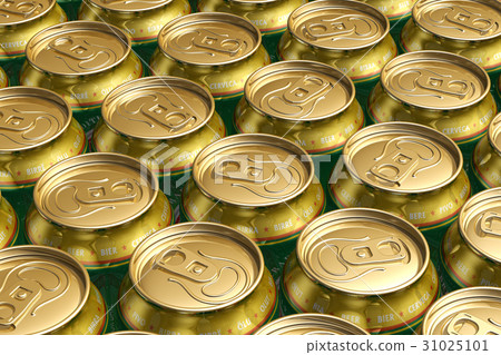 Metal drink cans with beer 31025101