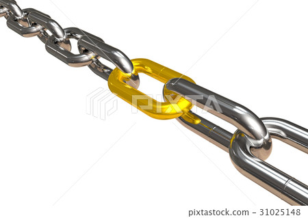 Steel chain with golden link Steel chain with golden link 31025148