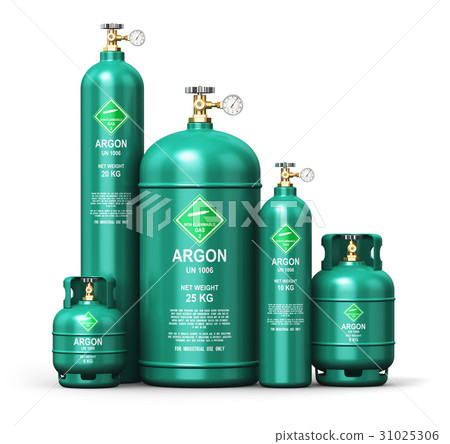 Set of liquefied argon industrial gas containers 31025306